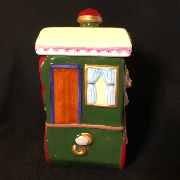 NWOT - Vintage Holiday Ceramic Cookie Jar - Shaped as Train Engine - Picture 4 of 7